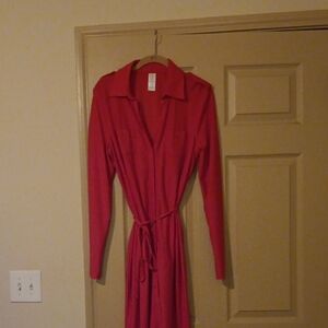 Button-down Red Women's Dress